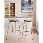 Beliani Set of 2 Bar Chairs PENSACOLA Metal Gold