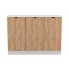 Welcome Furniture Ltd Bora 3 Door Sideboard in Gold Craft Oak & Kashmir - Ready Assembled