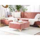 Beliani Ottoman ABERDEEN Velvet Pink