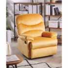 Beliani Recliner Chair ESLOV With Footrest Velvet Mustard