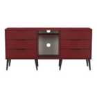 Welcome Furniture Ltd Hong Kong 6 Drawer Sideboard in Red Matt - Ready Assembled