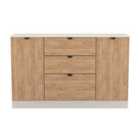 Welcome Furniture Ltd Bora 2 Door 3 Drawer Sideboard in Gold Craft Oak & Kashmir - Ready Assembled