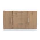 Welcome Furniture Ltd Worcester 2 Door 3 Drawer Sideboard in Slat Effect & White - Ready Assembled