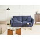 Beliani Sofa 3 Seater KUNES Fabric Dark Blue