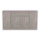 Welcome Furniture Ltd Worcester 4 Door 1 Drawer Wide Sideboard in Grey Oak - Ready Assembled