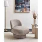 Beliani Swivel Armchair AYLO Boucle Taupe