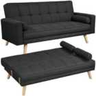 Abician Fabric Upholstered Sofa Bed With Armrests For Small Living Rooms Black