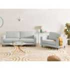 Beliani Living Room Set 4 Seater SAVALEN Fabric Light Grey