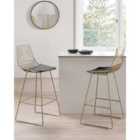 Beliani Set of 2 Bar Chairs BISBEE Metal Gold