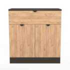 Welcome Furniture Ltd Bora 1 Drawer 2 Door Sideboard in Gold Craft Oak & Graphite - Ready Assembled
