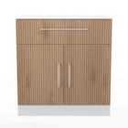 Welcome Furniture Ltd Worcester 1 Drawer 2 Door Sideboard in Slat Effect & White - Ready Assembled