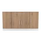 Welcome Furniture Ltd Worcester 4 Door 1 Drawer Wide Sideboard in Slat Effect & White - Ready Assembled