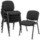 Costway Set Of 5 Conference Room Chairs With Upholstered Back And Seat-black