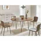 Beliani Extending Dining Table LOUISE Brown 120/160 cm 120 cm