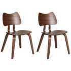 Beliani Set of 2 Dining Chairs DIANA Wood Dark Brown
