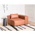 Beliani Corner Seat BRANDE Faux Leather Golden Brown Symmetrical