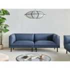 Beliani Sofa 3 Seater VORGOD Fabric Dark Blue