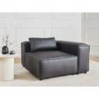Beliani Corner Seat BRANDE Faux Leather Black Symmetrical