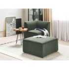 Beliani Ottoman LEMVIG Corduroy Dark Green