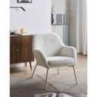 Beliani Armchair JABRO Fabric Off-White