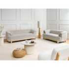 Beliani Living Room Set 5 Seater ALNOR Fabric Light Grey