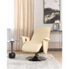 Beliani Recliner Chair PRIME With Footrest Faux Leather Light Beige