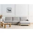 Beliani Corner Sofa 4 Seater SIGGARD Fabric Grey Left Hand