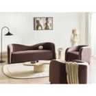 Beliani Living Room Set 5 Seater VELTADA Velvet Dark Brown