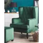 Beliani Armchair SANDSET with Footstool Velvet Dark Green