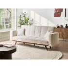 Beliani Sofa Bed 3 Seater HJULBY Boucle Off-White