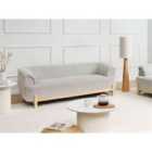Beliani Sofa 3 Seater ALNOR Fabric Light Grey