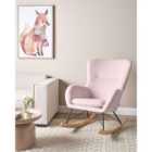 Beliani Rocking Chair ELLAN Velvet Pink