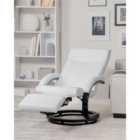 Beliani Recliner Chair MIGHT With Footrest Faux Leather White