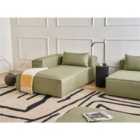 Beliani Right-Hand Chaise Lounge BRANDE Fabric Light Green