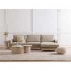 Beliani Corner Sofa 4 Seater SIGGARD Fabric Taupe Left Hand