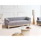 Beliani Sofa 3 Seater ALNOR Fabric Dark Grey