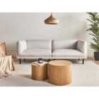 Beliani Sofa 3 Seater VORGOD Fabric Light Beige