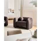Beliani Armchair LEIREN Velvet Dark Brown