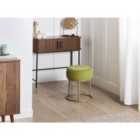 Beliani Footstool DELCO Velvet Lime Green