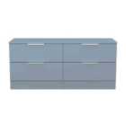 Welcome Furniture Ltd Plymouth 4 Drawer Bed Box in Denim Blue - Ready Assembled