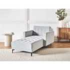 Beliani Chaise Longue ABERDEEN Velvet Light Grey