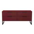 Welcome Furniture Ltd Hong Kong 4 Drawer Bed Box in Red Matt - Ready Assembled