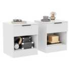 Lassic Vida Designs Trega 1 Drawer Bedside Chest Set Of 2, White