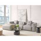 Beliani Corner Sofa 3 Seater DOLVA Fabric Light Grey Right Hand