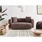 Beliani Sofa 2 Seater LILLEROD Fabric Dark Brown