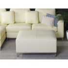 Beliani Ottoman OSLO Leather Light Beige