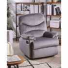 Beliani Recliner Chair ESLOV With Footrest Velvet Grey