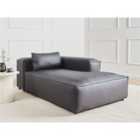 Beliani Left-Hand Chaise Lounge BRANDE Faux Leather Black