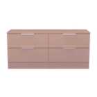 Welcome Furniture Ltd Plymouth 4 Drawer Bed Box in Kobe Pink - Ready Assembled
