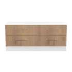 Welcome Furniture Ltd Worcester 4 Drawer Bed Box in Slat Effect & White - Ready Assembled